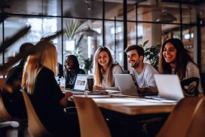 Human Face, Indoors, Group, Technology, Smile